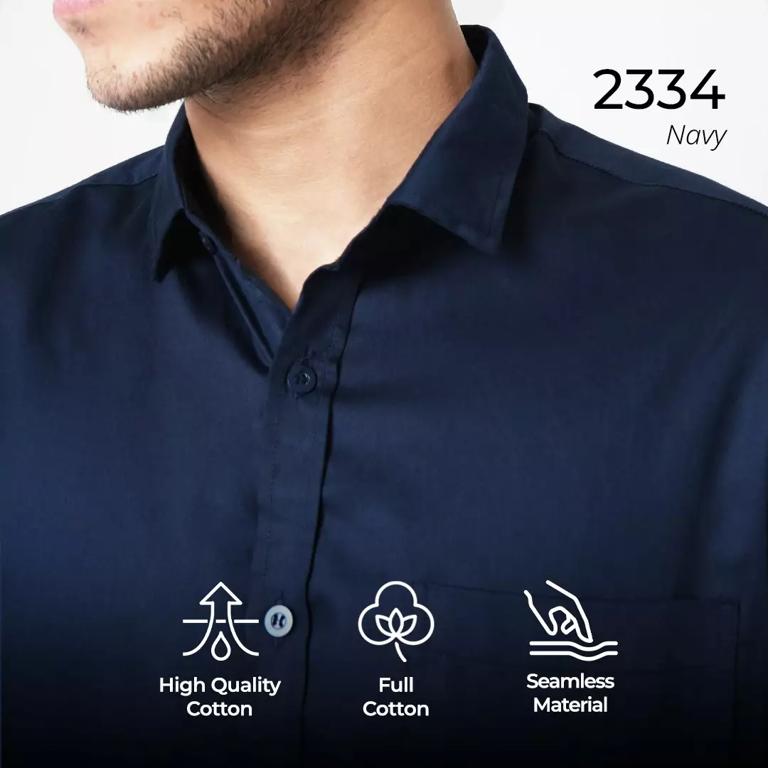 Casella Kemeja Pria Lengan Panjang Polos | Kemeja Premium Gallant 2334 Navy