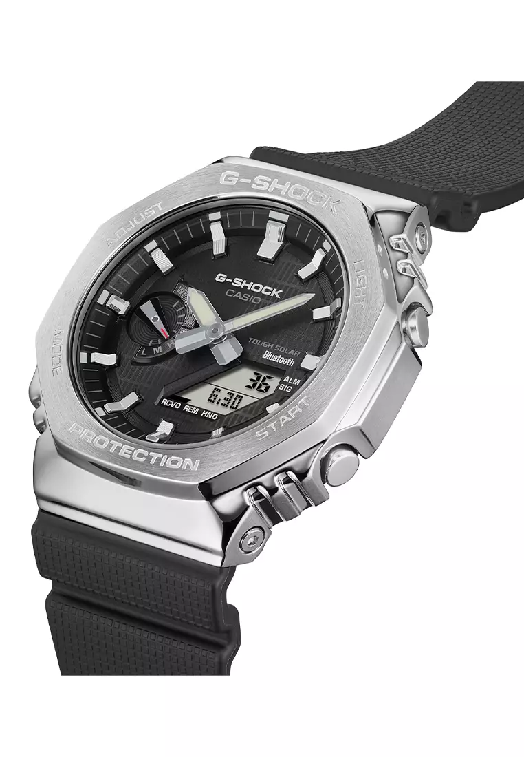 Casio G-SHOCK G-Steel GBM-2100-1A Jam Tangan Analog Digital Pria - Black Dial Black Resin Band