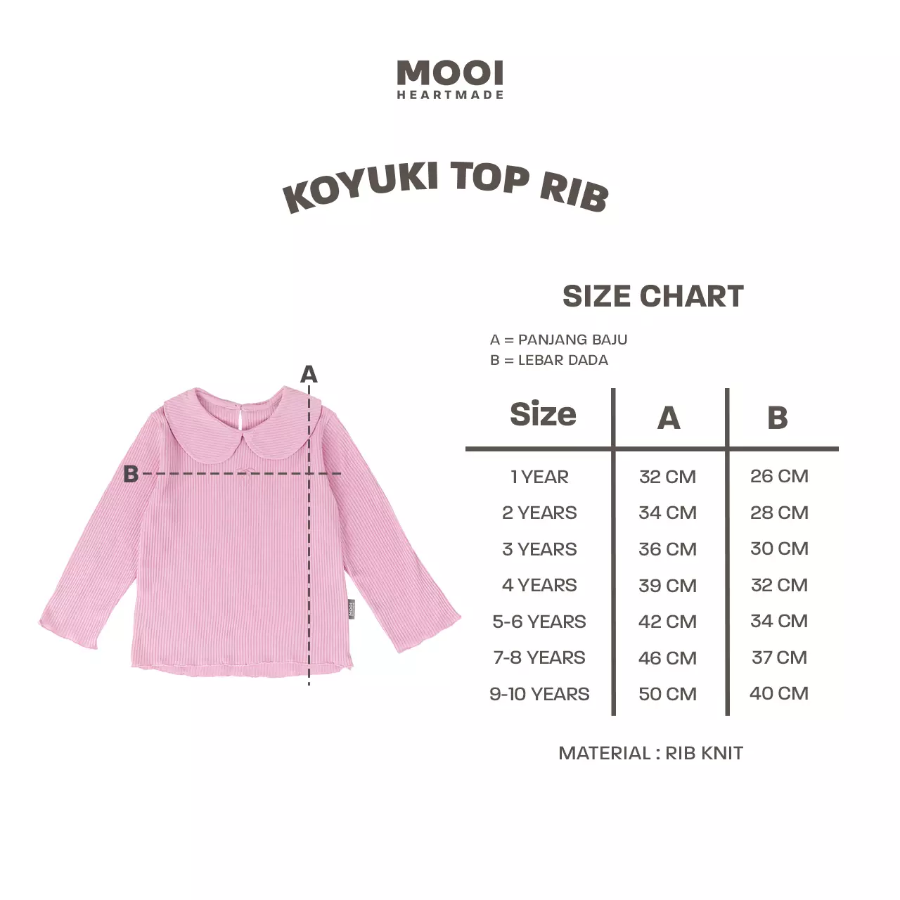 Mooi Atasan Anak Perempuan Koyuki Top - Blue Rain