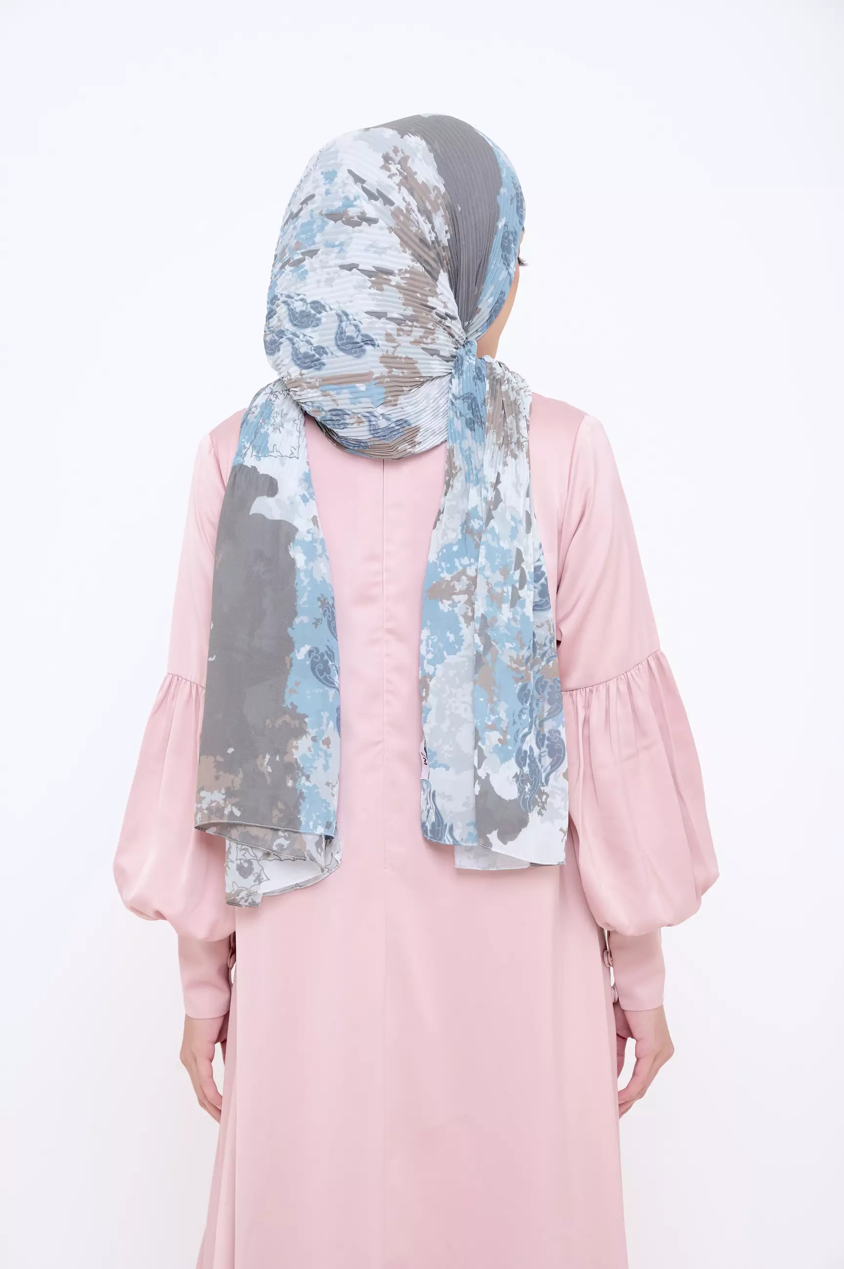 ZM Zaskia Mecca - Cyril Cyan Pashmina Instant Plisket - Jelita Indonesia - Edisi Lamun Ombak