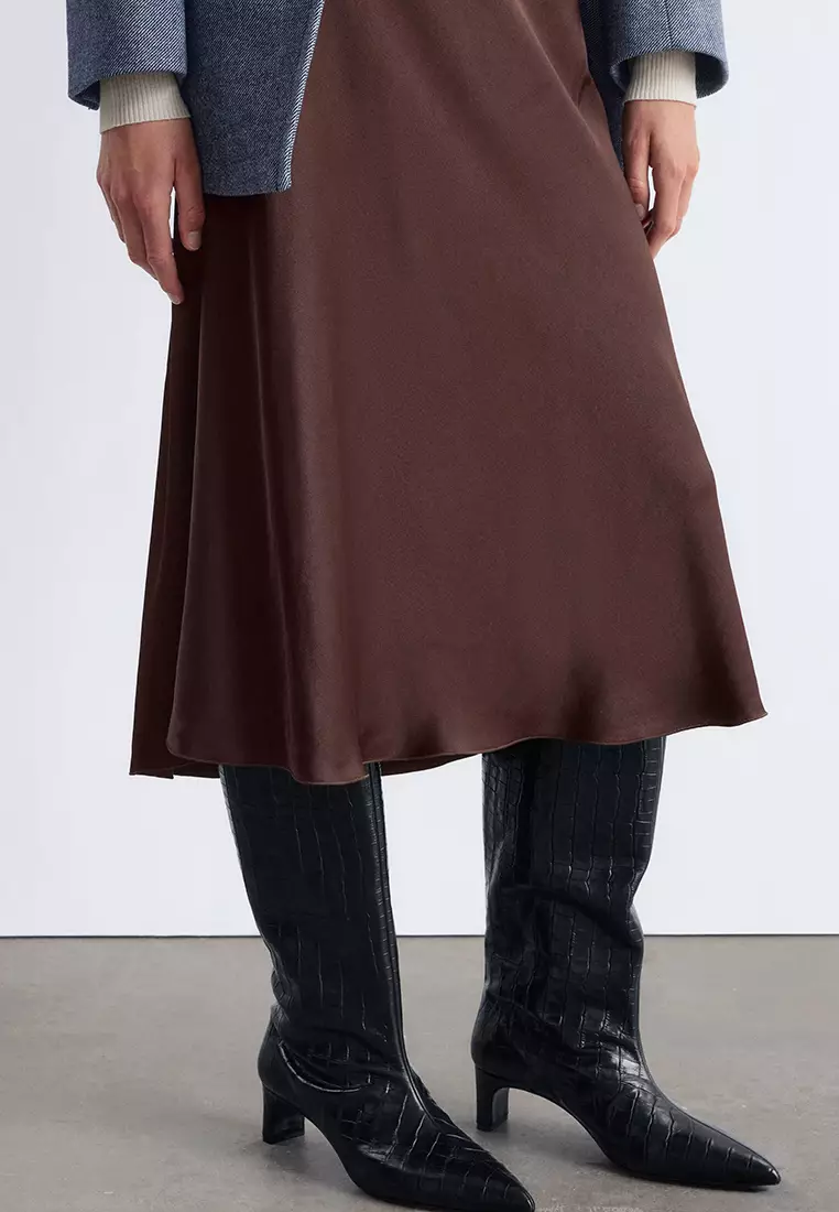 Satin Midi Skirt