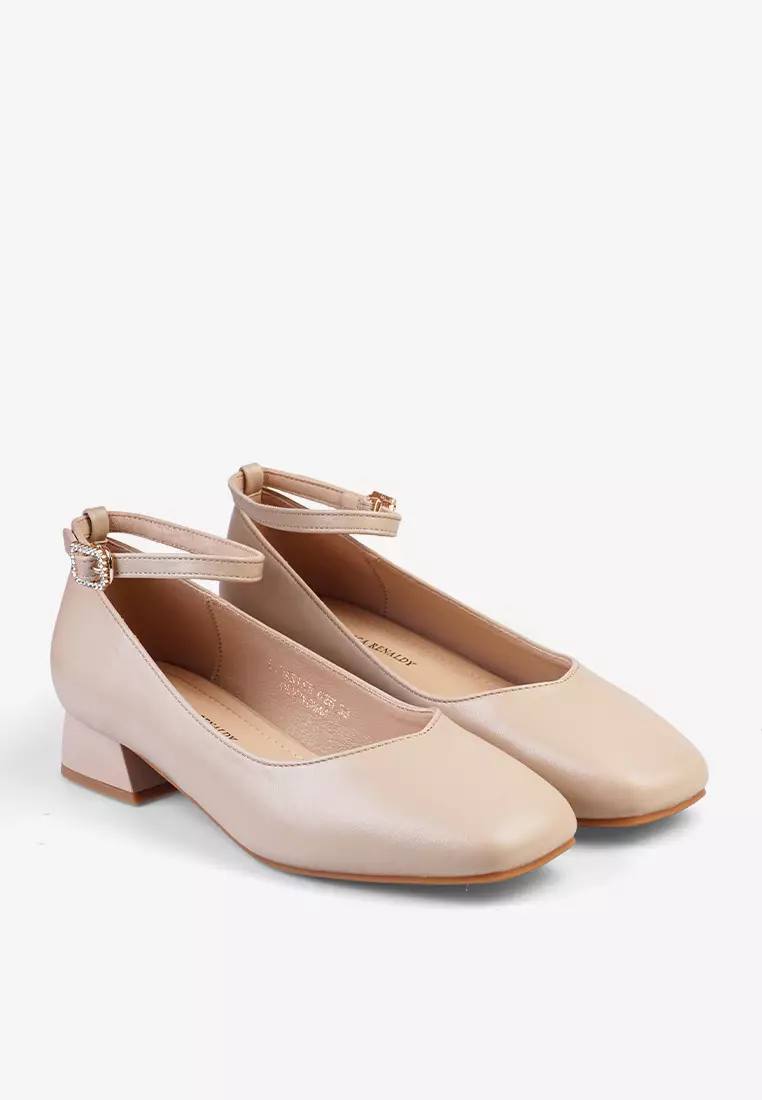 Sepatu Block Heels Wanita with Ankle Strap L.Marine