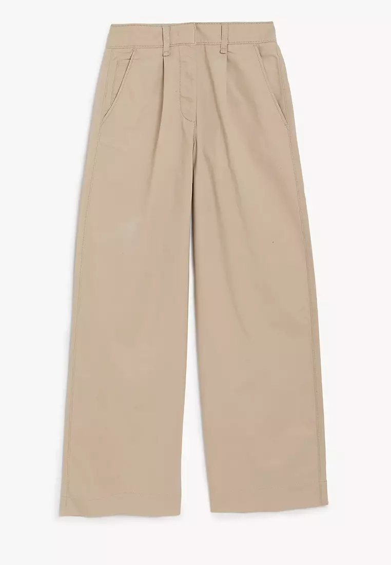 Pure Cotton Slouchy Wide Leg Chinos