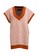 Noir Sur Blanc white and orange Ladies Vest with pattern textured 7DF19AAA24A74EGS_4