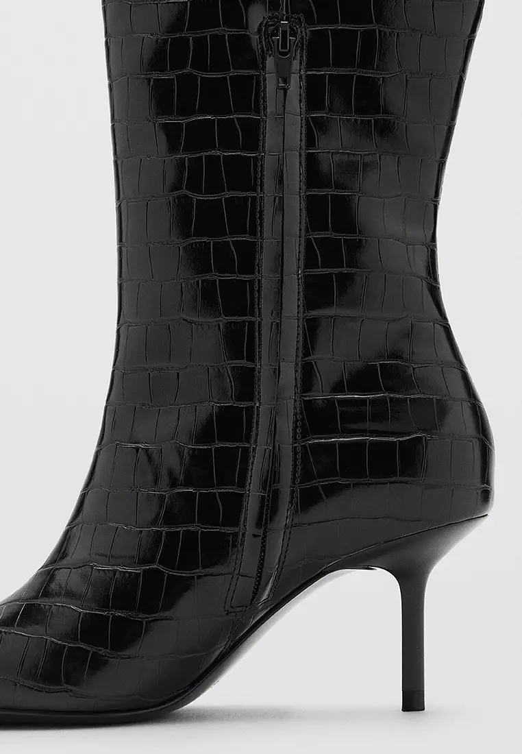Croc-Effect Boots
