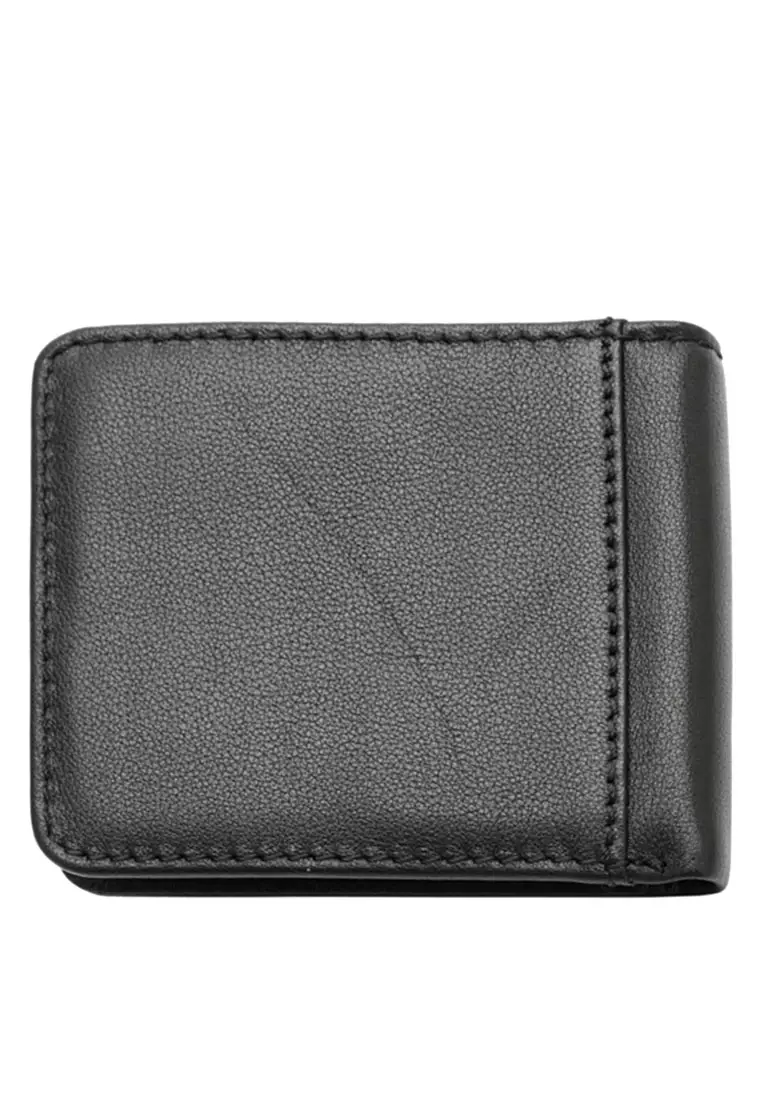Men's RFID Blocking Tri Fold Wallet with Coin Compartment - Black
