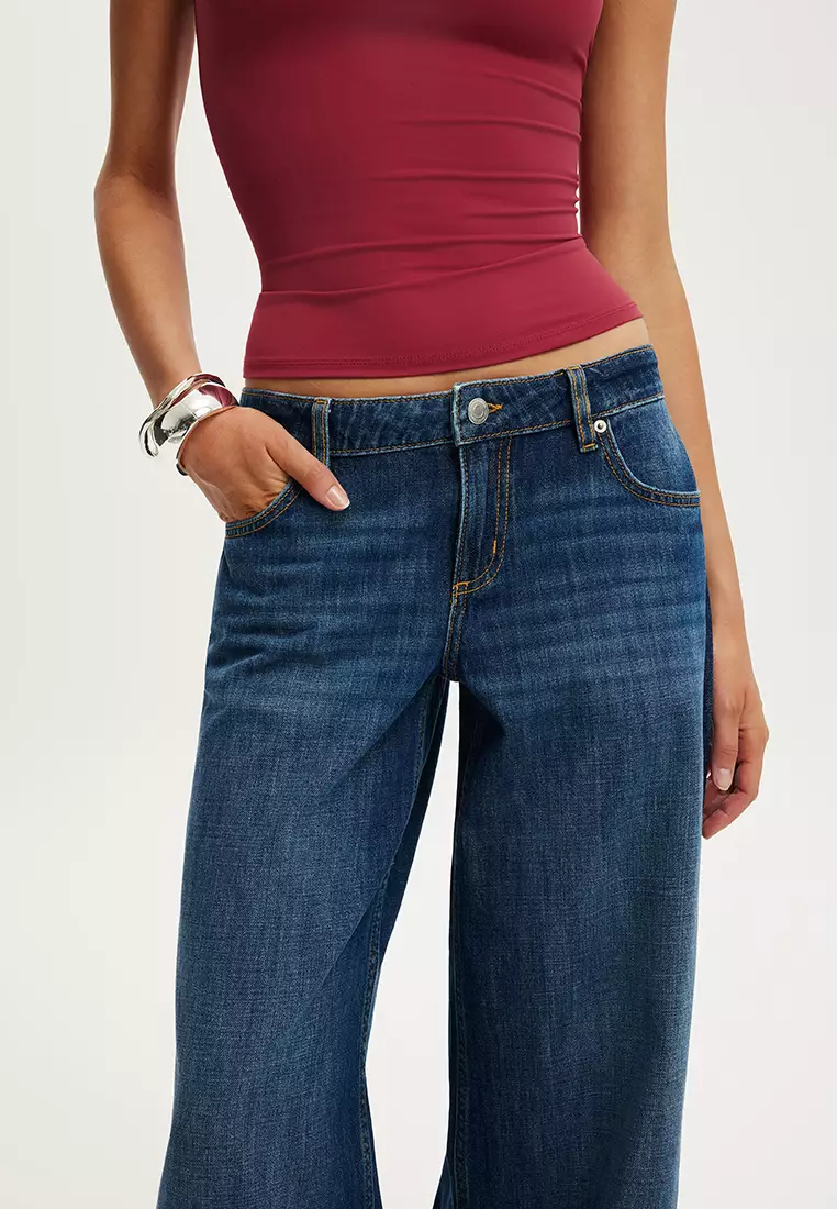 Low Rise Wide Jeans