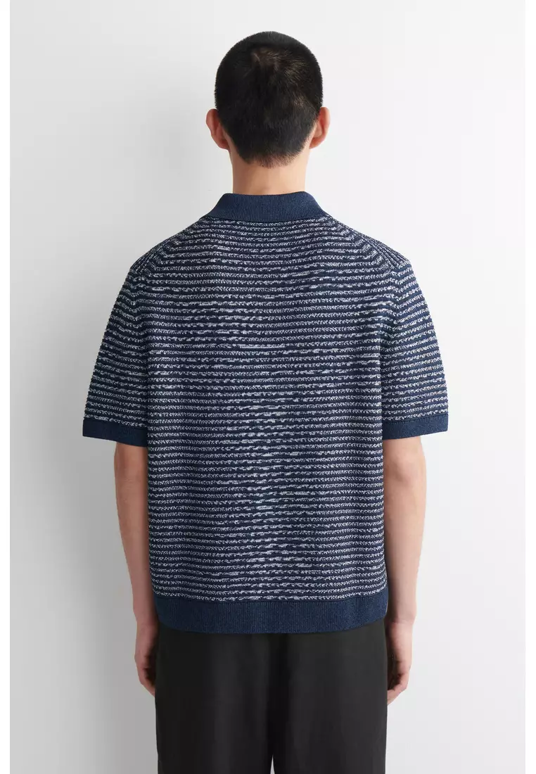OPEN-KNIT POLO SHIRT
