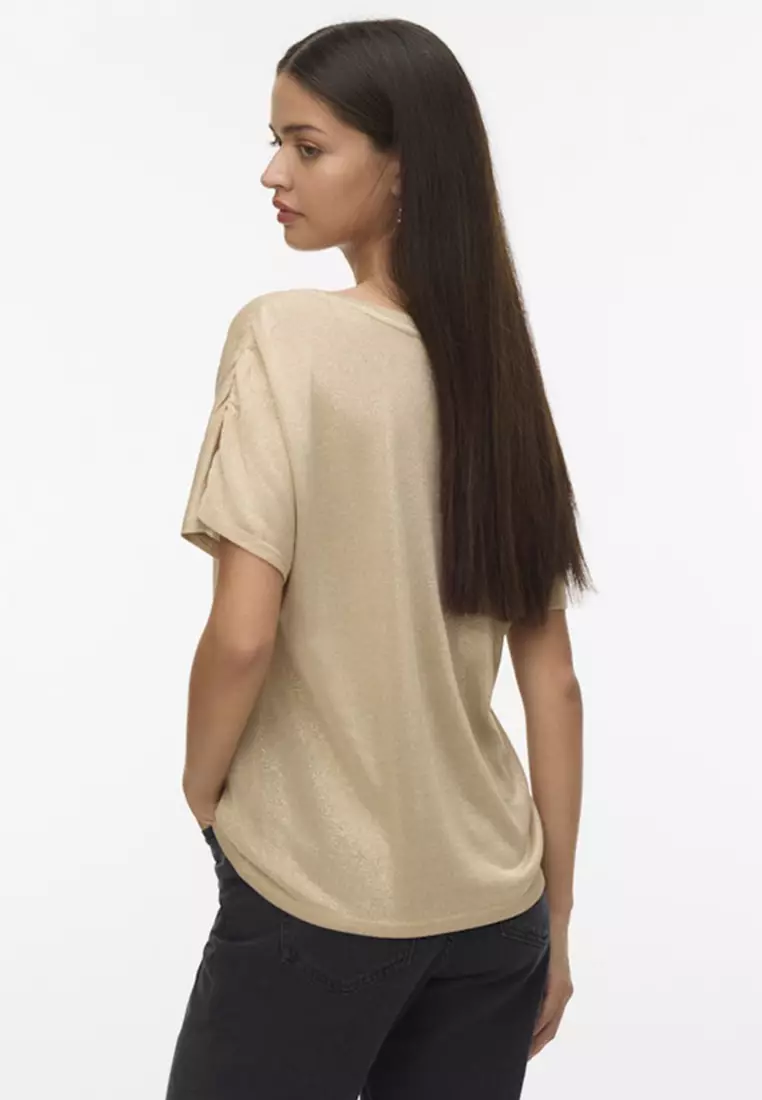 Short Sleeve V-Neck Jersey Top