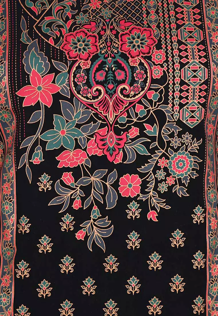 Le Reve Black Viscose Ethnic Printed Tunic
