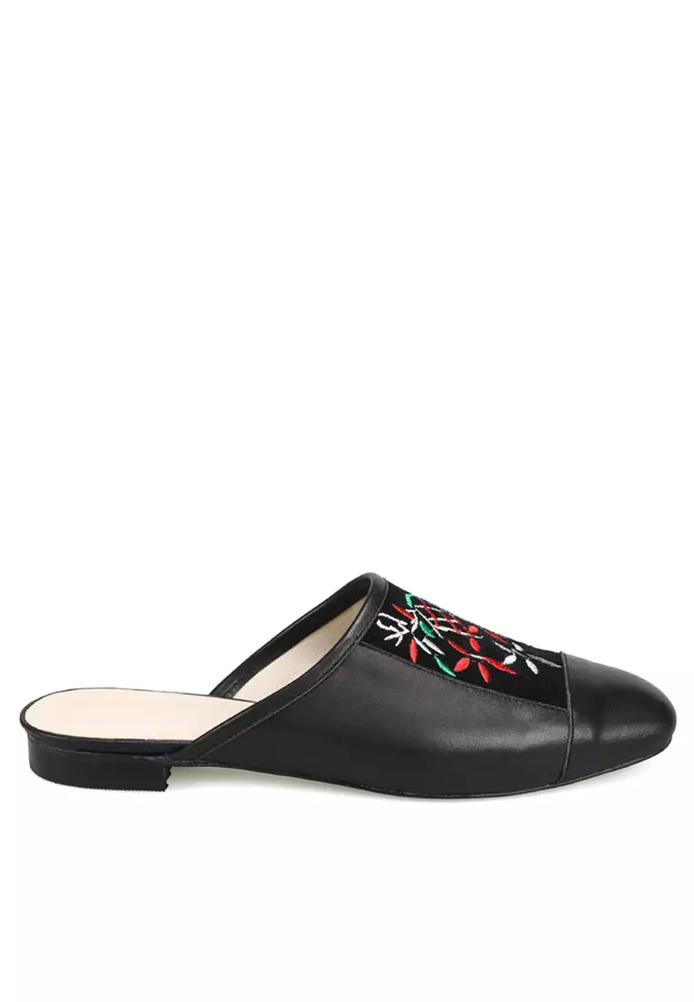 Discount on Twenty Eight Shoes  shoes - SKU: Embroidery Lamb Leather Mules Hb1904832