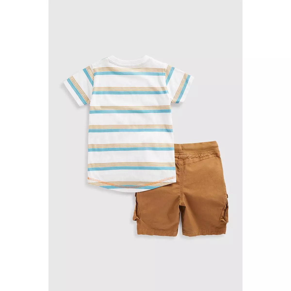 Mothercare Cargo Shorts and T-Shirt Set - Set Baju Anak Laki (Putih)