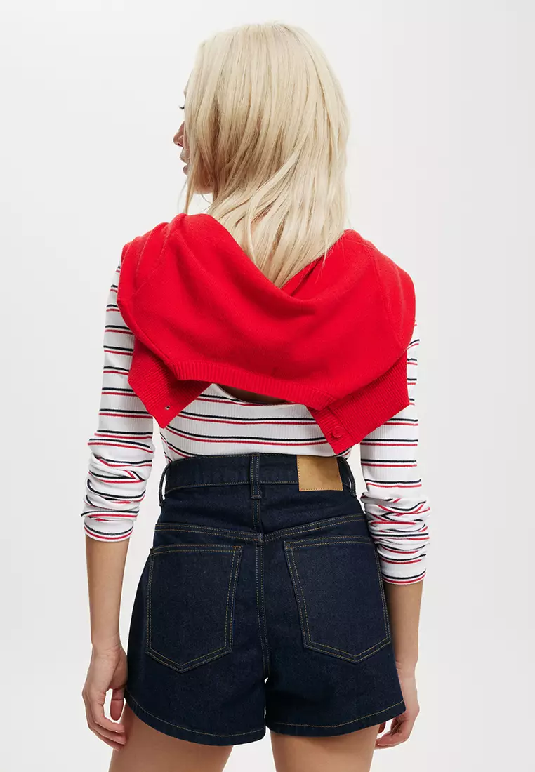 Buy Cotton On Stretch ALine Denim Shorts Online ZALORA Malaysia