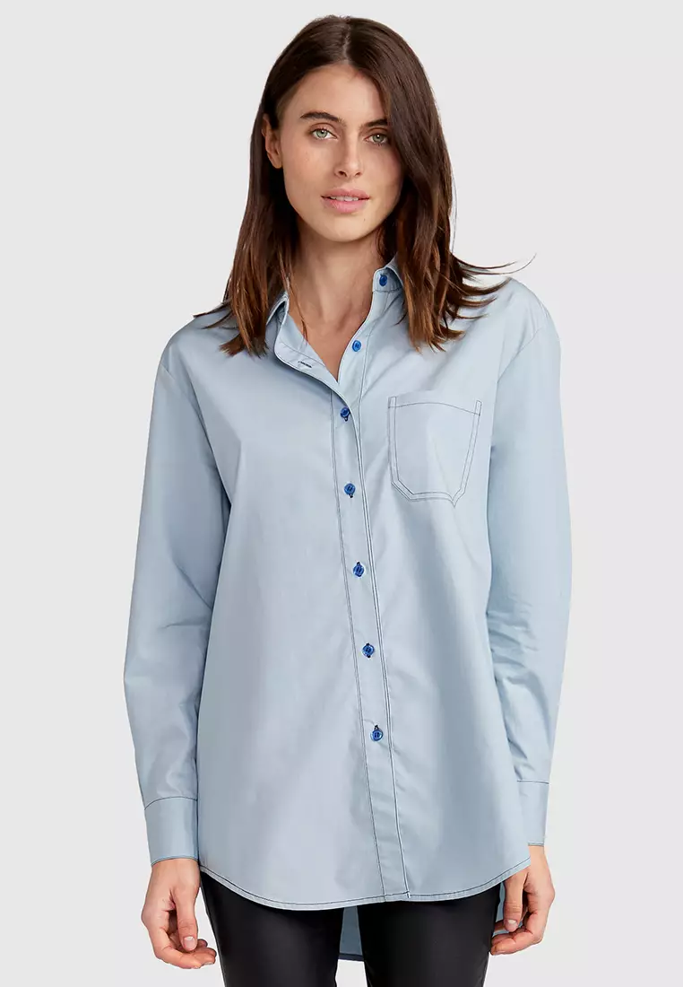 Buy Belle Bloom My Girl Oversized Shirt Duck Egg Blue 2025