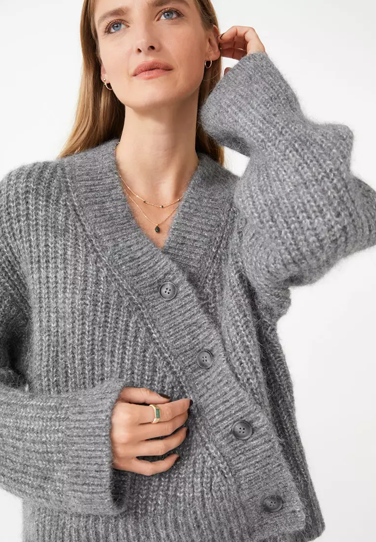 Asymmetrical overlap cardigan outlet