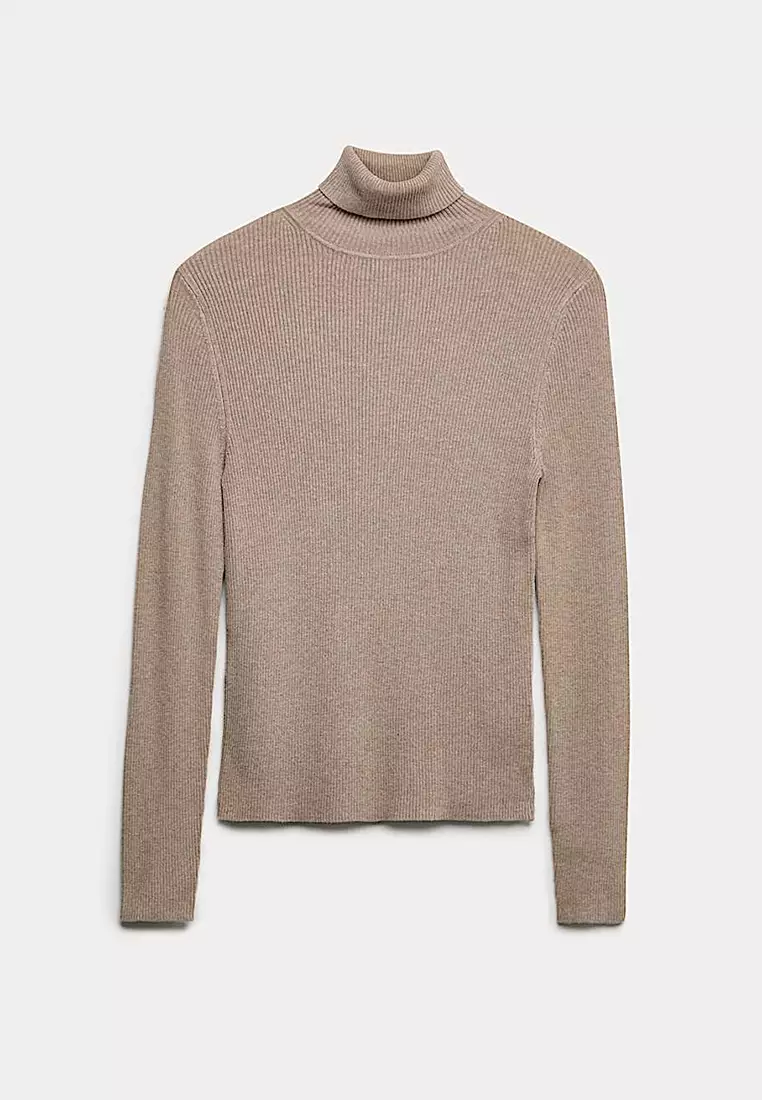 Ribbed Roll Neck Jumper