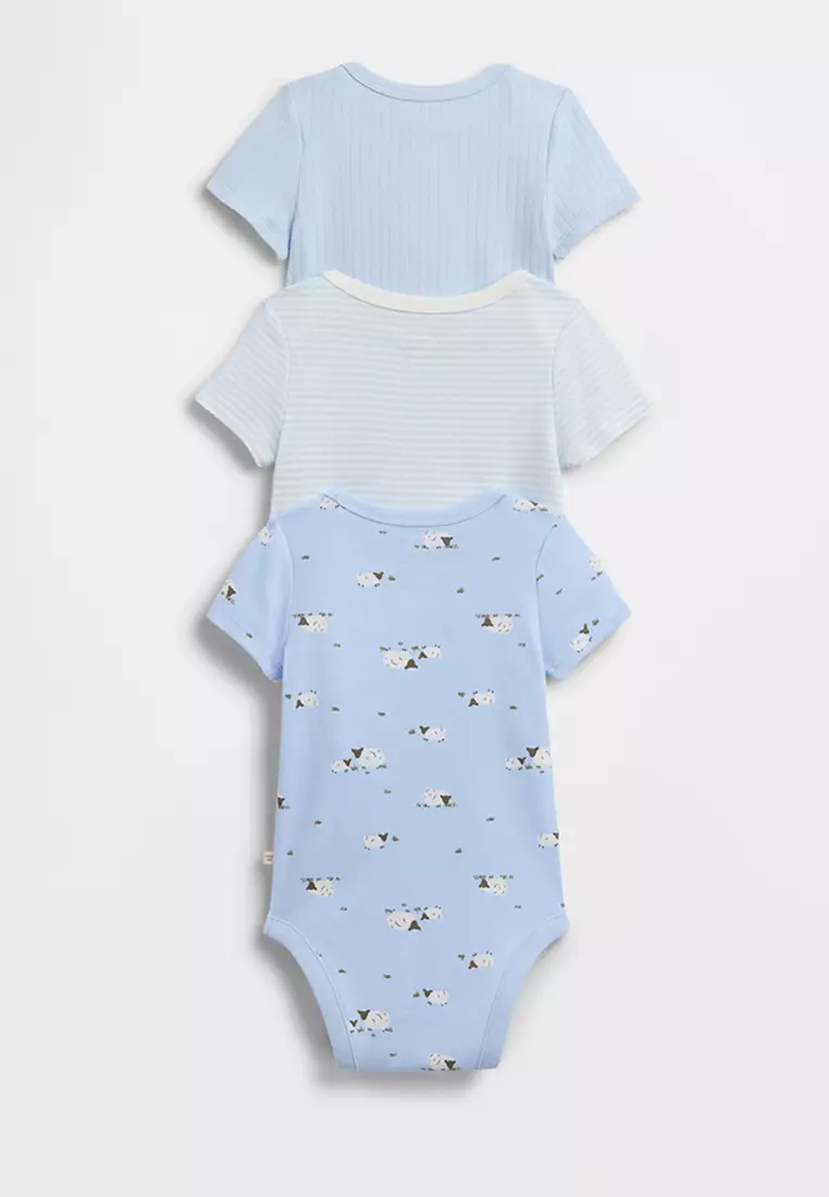 Short Sleeves Bodysuit 3-Pack