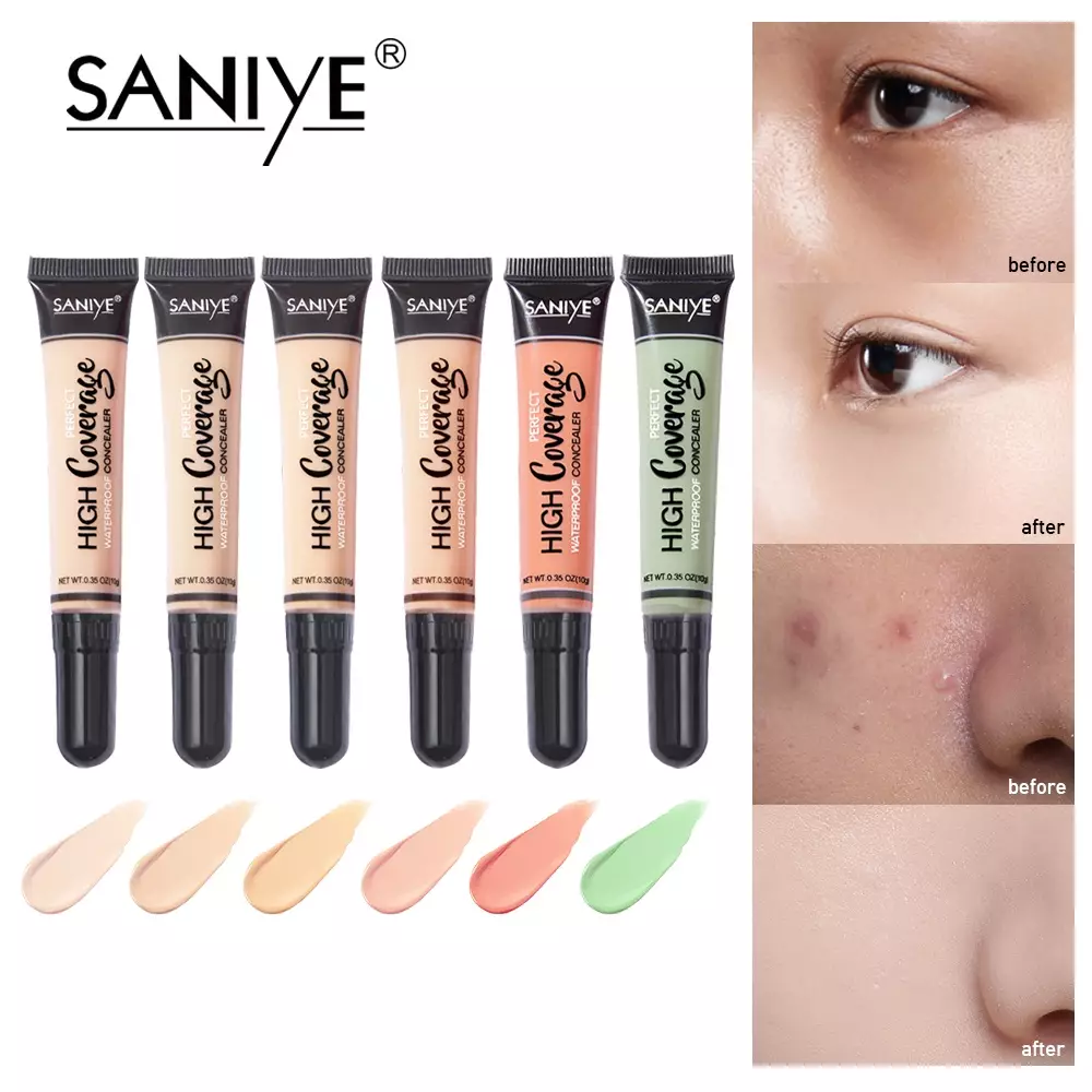 Jual SANIYE SANIYE BPOM Concealer Waterproof Wajah Full Coverage Color Corrector Merah Concealer