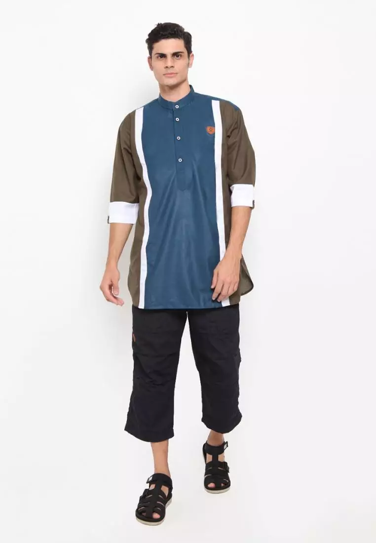 Baju Koko Pria Muslim Zayidan Rais - Hijau Tosca