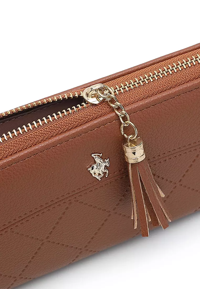 Women's Long Zipper Wallet / Purse - Brown