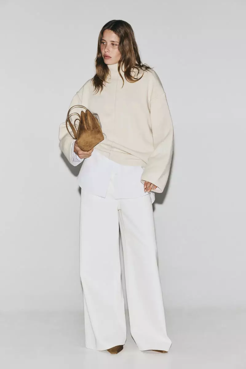 Seam-detail turtleneck jumper