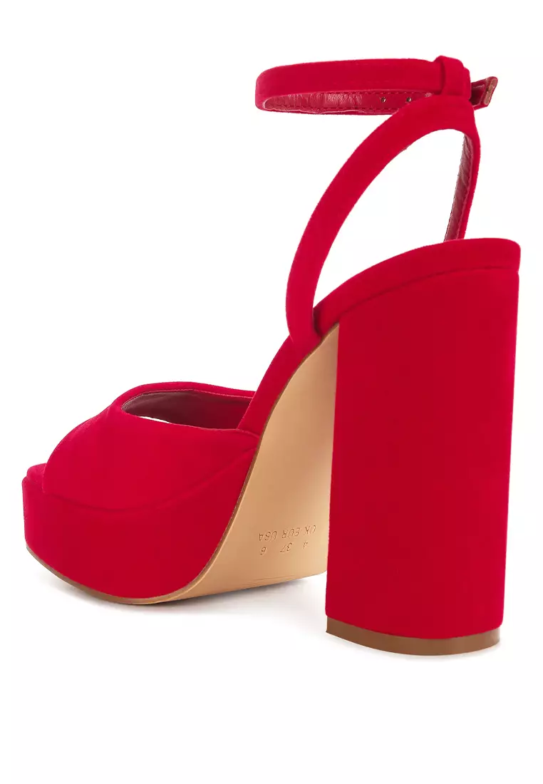 Red platform shoes discount with ankle strap