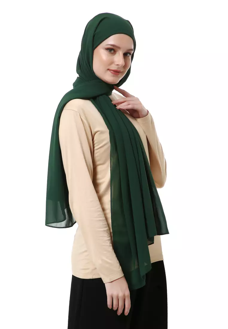 Zhalika Phasmina Motif Polos High Premium Quality - Emerald
