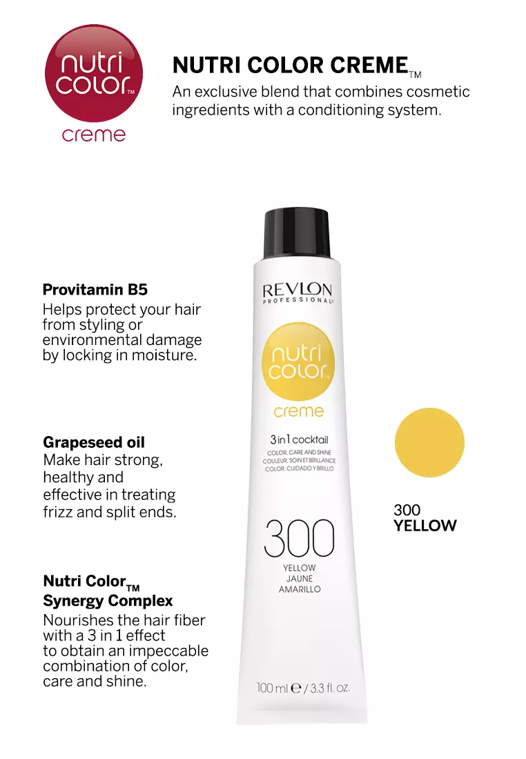 Buy Revlon Professional Nutri Color Creme 300 Yellow Color 100ml Semi