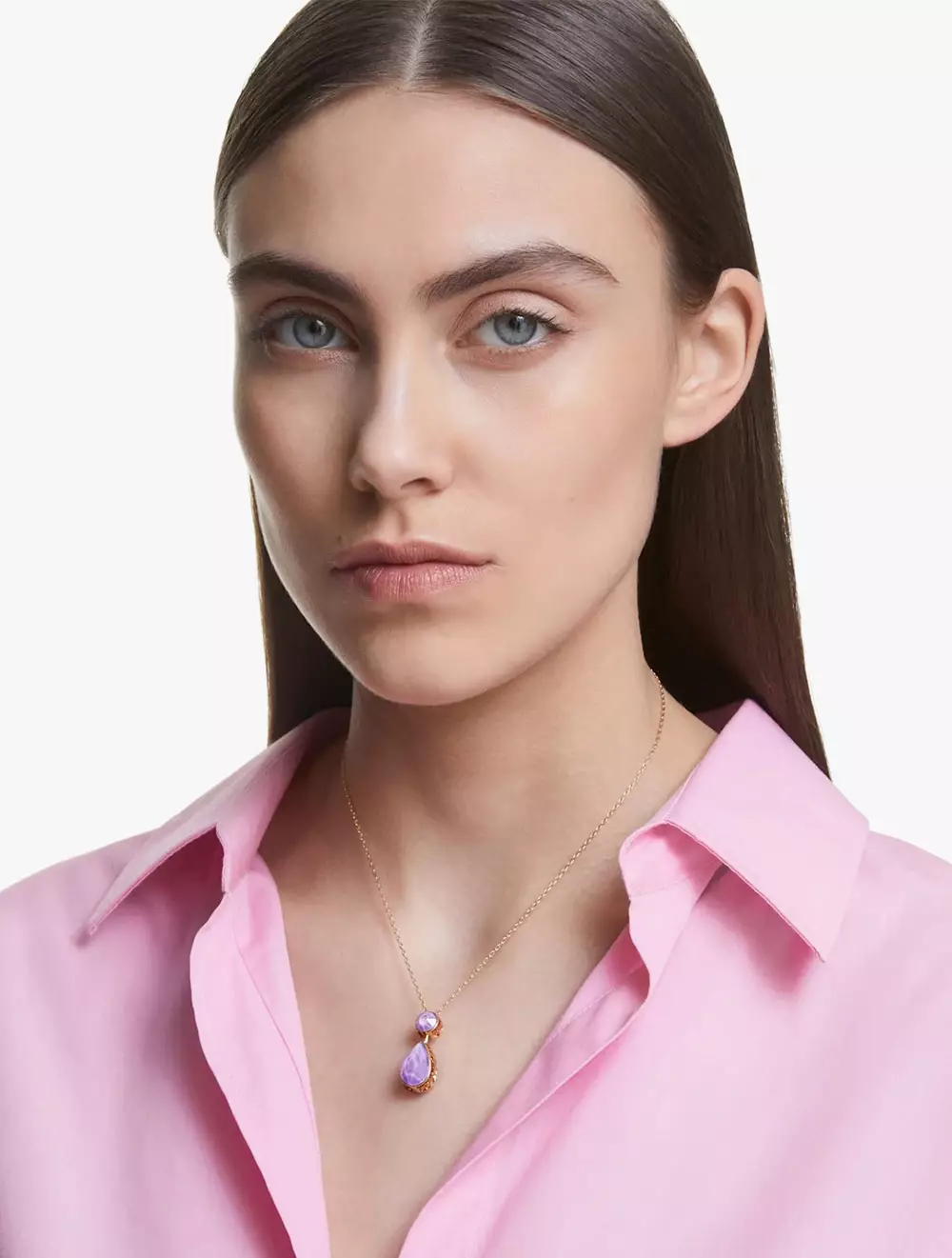 Orbita Necklace, Drop Cut, Small, Multicolored, Gold-Tone Plated - Rainbow