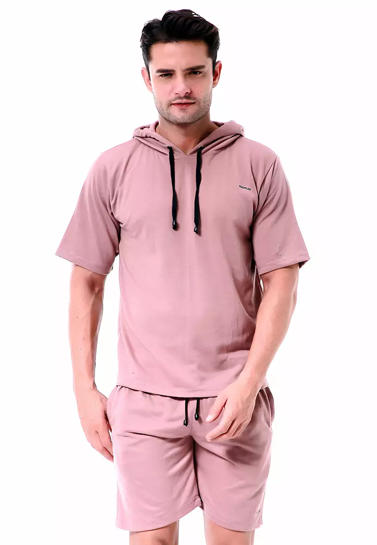 Vincent Setelan Hoodie Pria Sweatshirt Set Casual Motif Polos Material Baby Terry ORIGINAL - Purple Dusty
