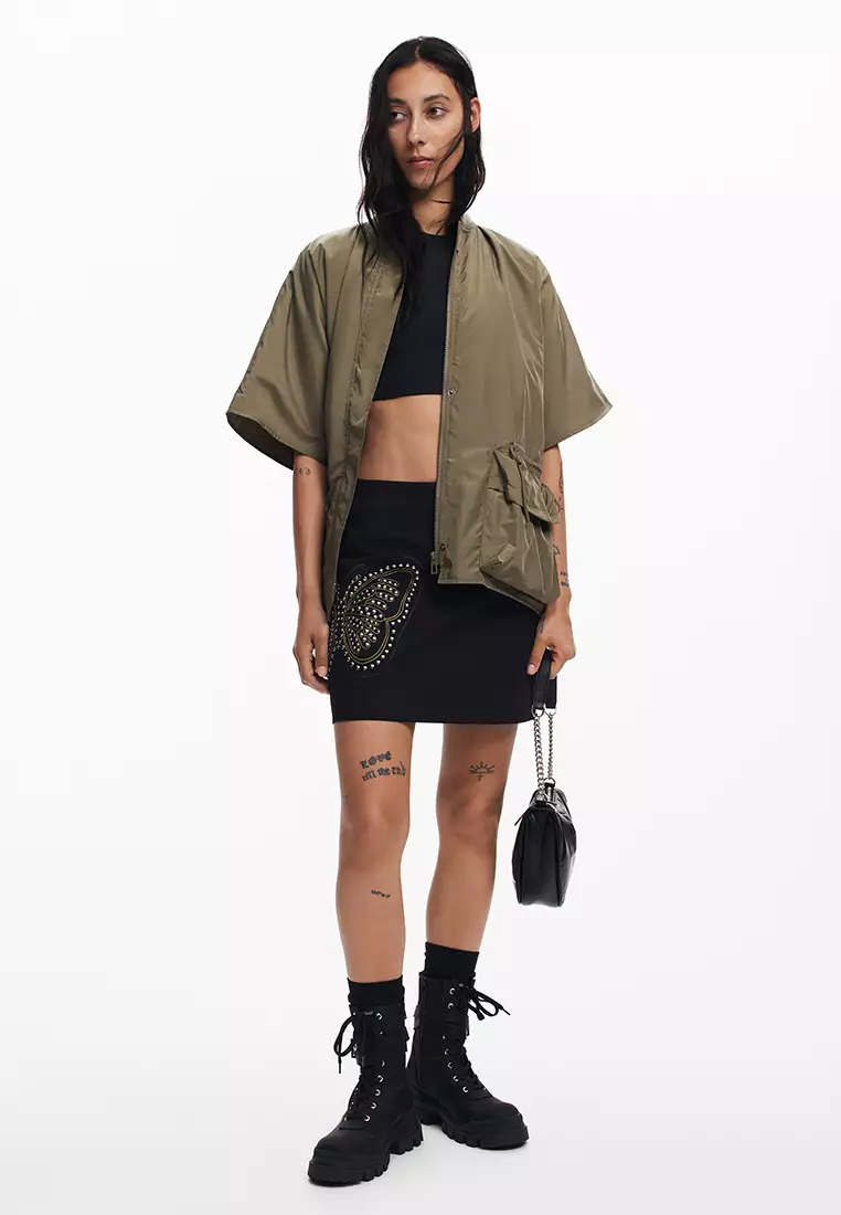 Desigual Woman Slim butterfly miniskirt.