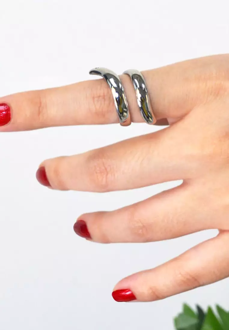 Orphic Double Wrapped Band Ring in White Gold