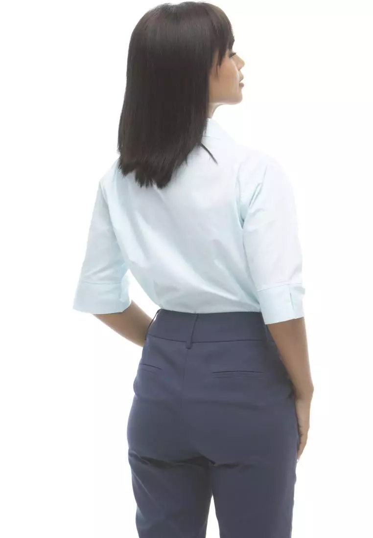 Divina Pinstripe 3/4 Sleeve Office Blouse