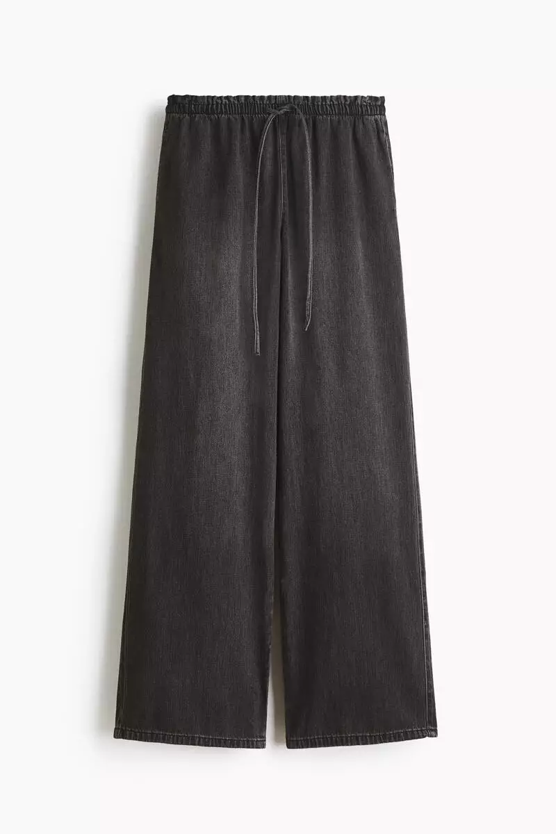 Denim pull-on trousers