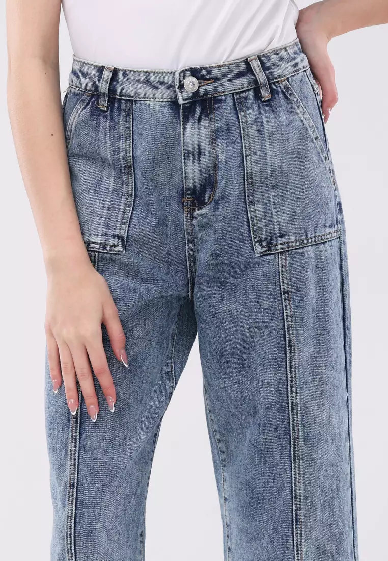 Denim Wide Leg Pants