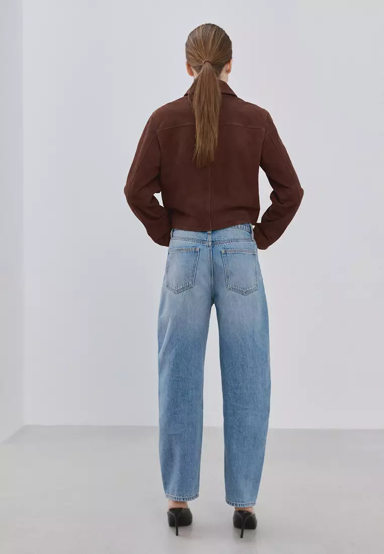 High-Waisted Barrel Jeans