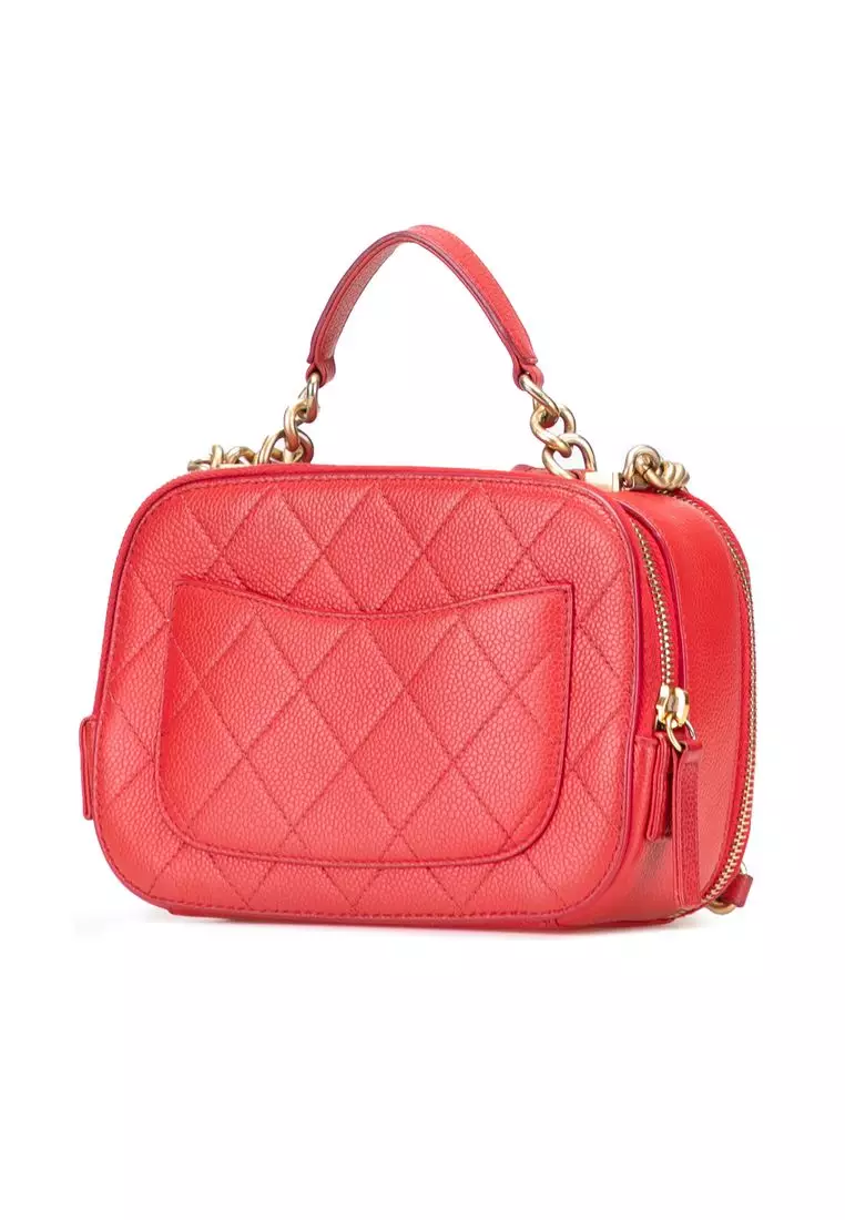 Pre-Loved Chanel Small Quilted Caviar Top Handle Camera Bag