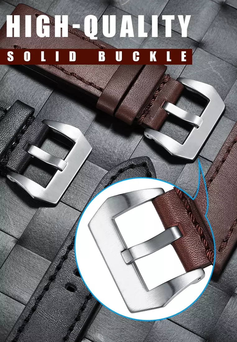 Tali Kulit Asli Jam Tangan Leather Strap 22mm cokelat