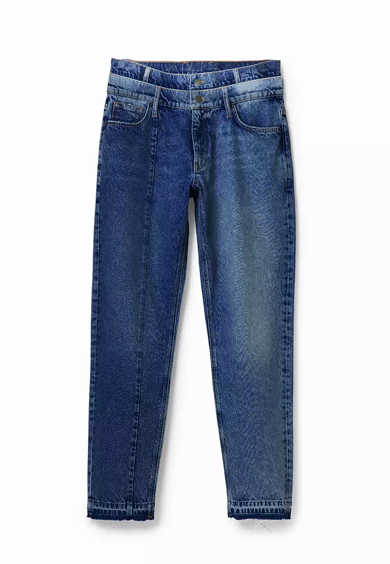 Desigual Man Double-waist carrot jeans.