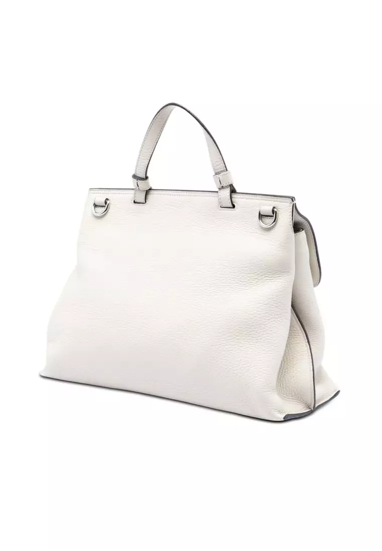 Pre-Loved Gucci Medium Leather Bamboo Daily Satchel