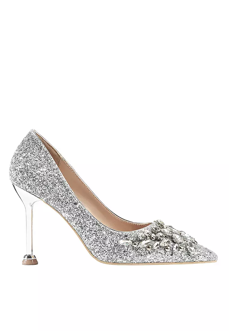 Discount on Twenty Eight Shoes  shoes - SKU: VANSA 9.5cm Sequins Rhinestone Evening and Bridal Shoes VSW-P98883