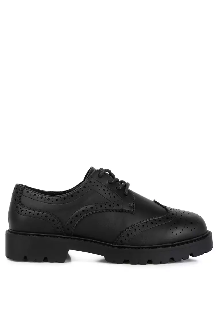Discount on London Rag  shoes - SKU: Black Lug Sole Derby Shoes