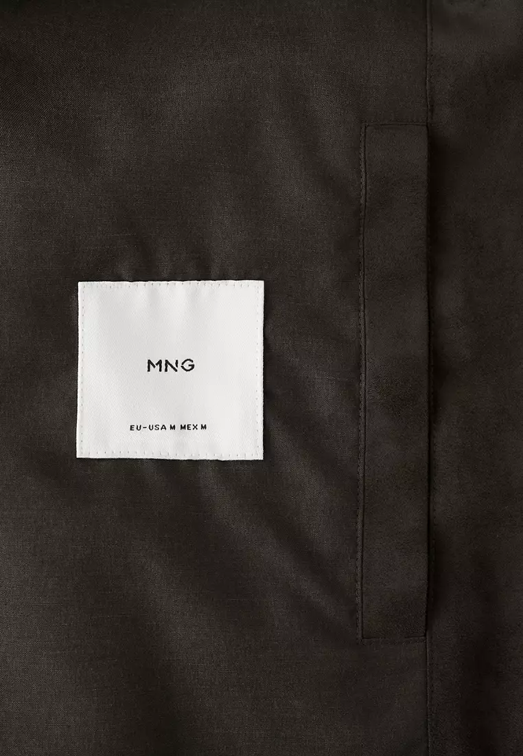 Suede-Effect Biker Jacket