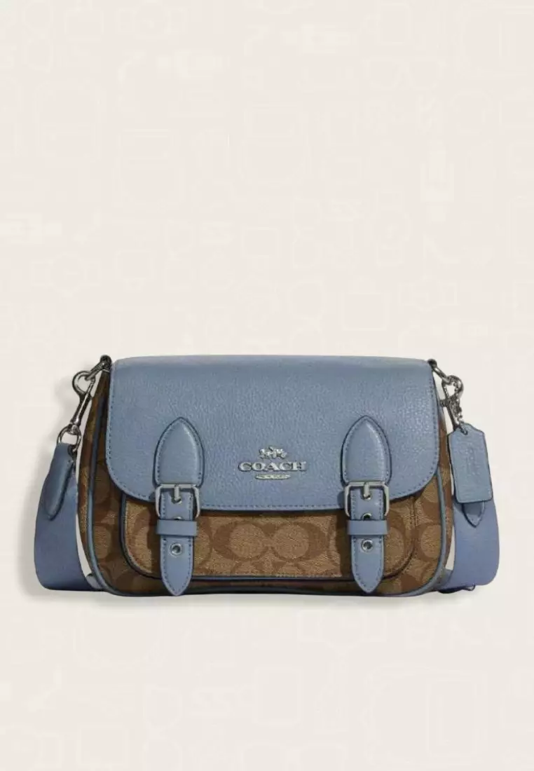 Jual Coach Coach Lucy Crossbody In Signature Canvas Marble Blue