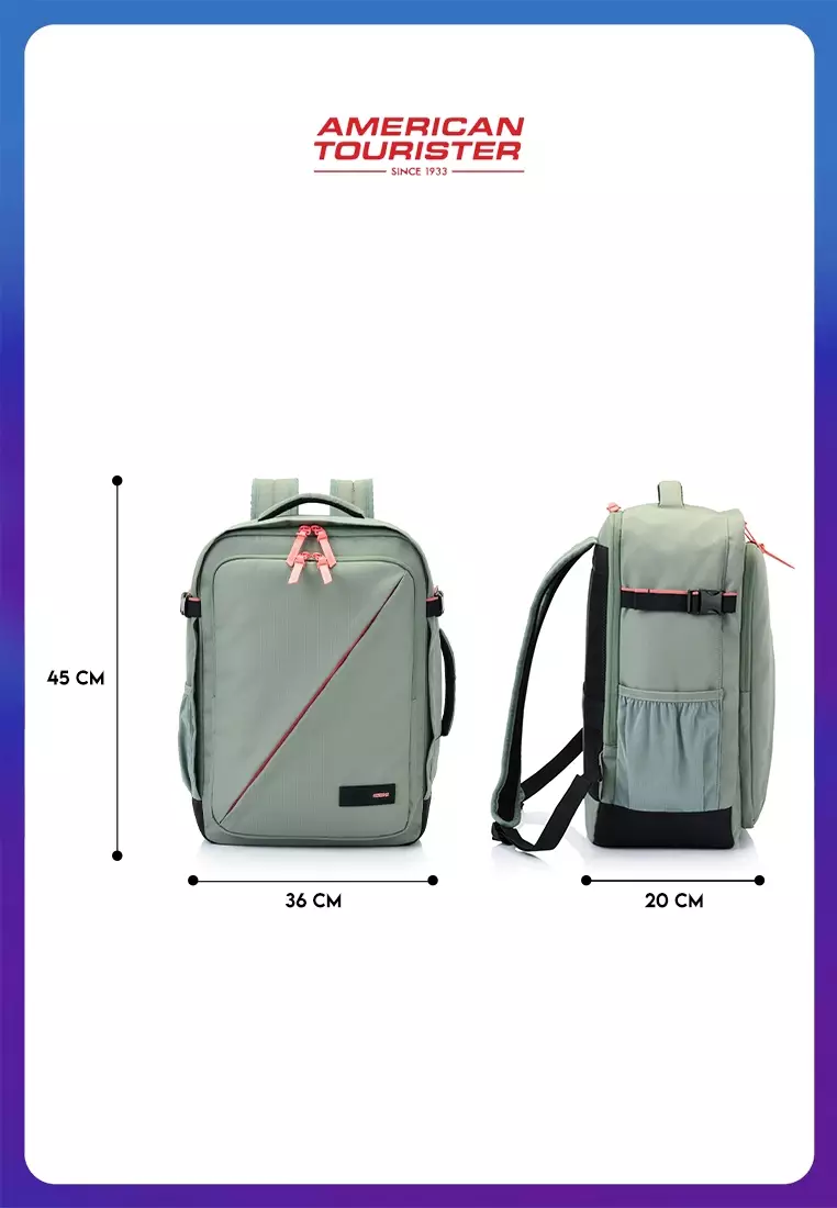 American Tourister Take2Cabin Casual Backpack M V2 - Sage/Coral