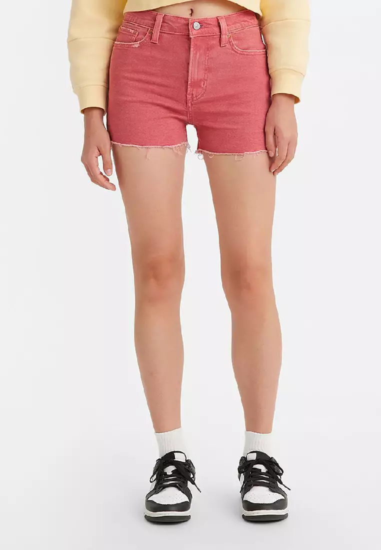 Pink levi 2024 denim shorts