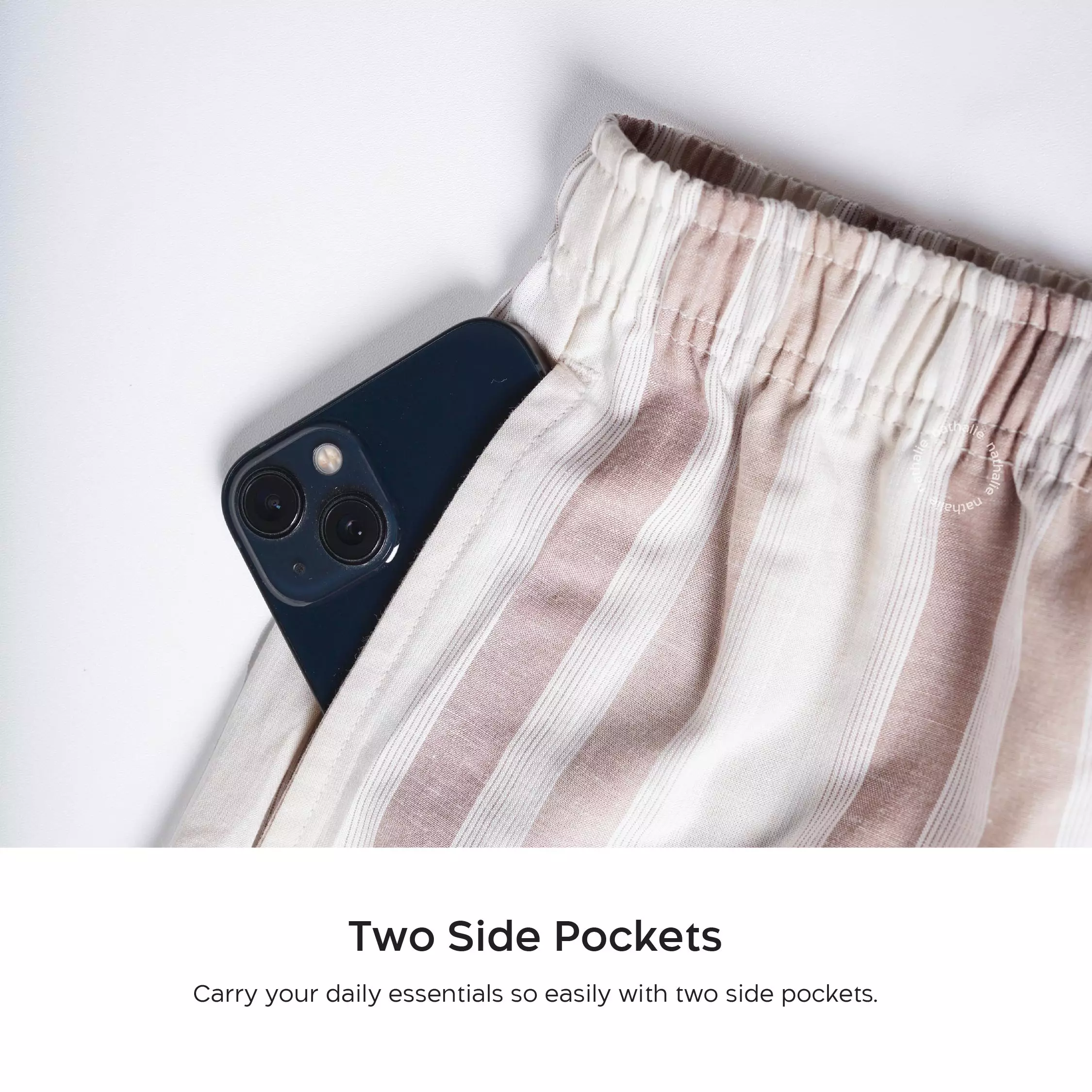 Nathalie Relaxing Striped Pants 1 pcs NTC 3503 - Blush