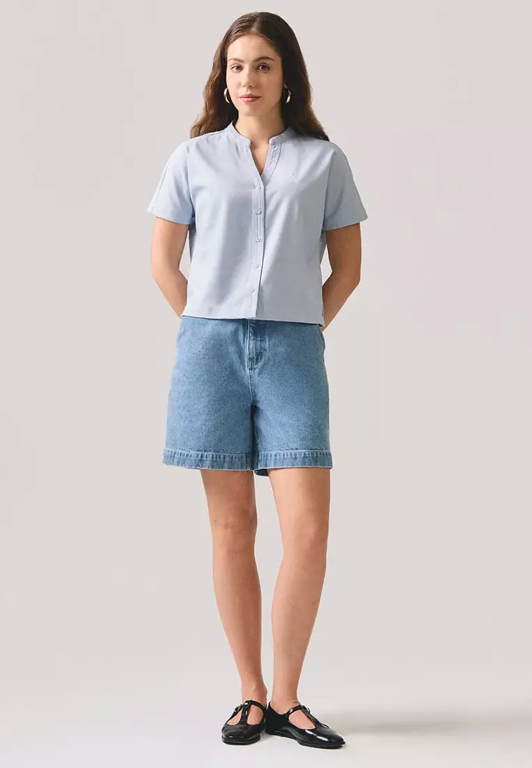 Y-Placket Button Down Shirt