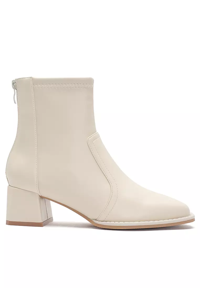 Discount on Twenty Eight Shoes  shoes - SKU: 5CM Square Toe Synthetic Leather Ankle Boots 850-1