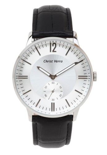 Christ Verra Casual Men’s Watch CV 52297G-21 SLV White Silver Black Leather